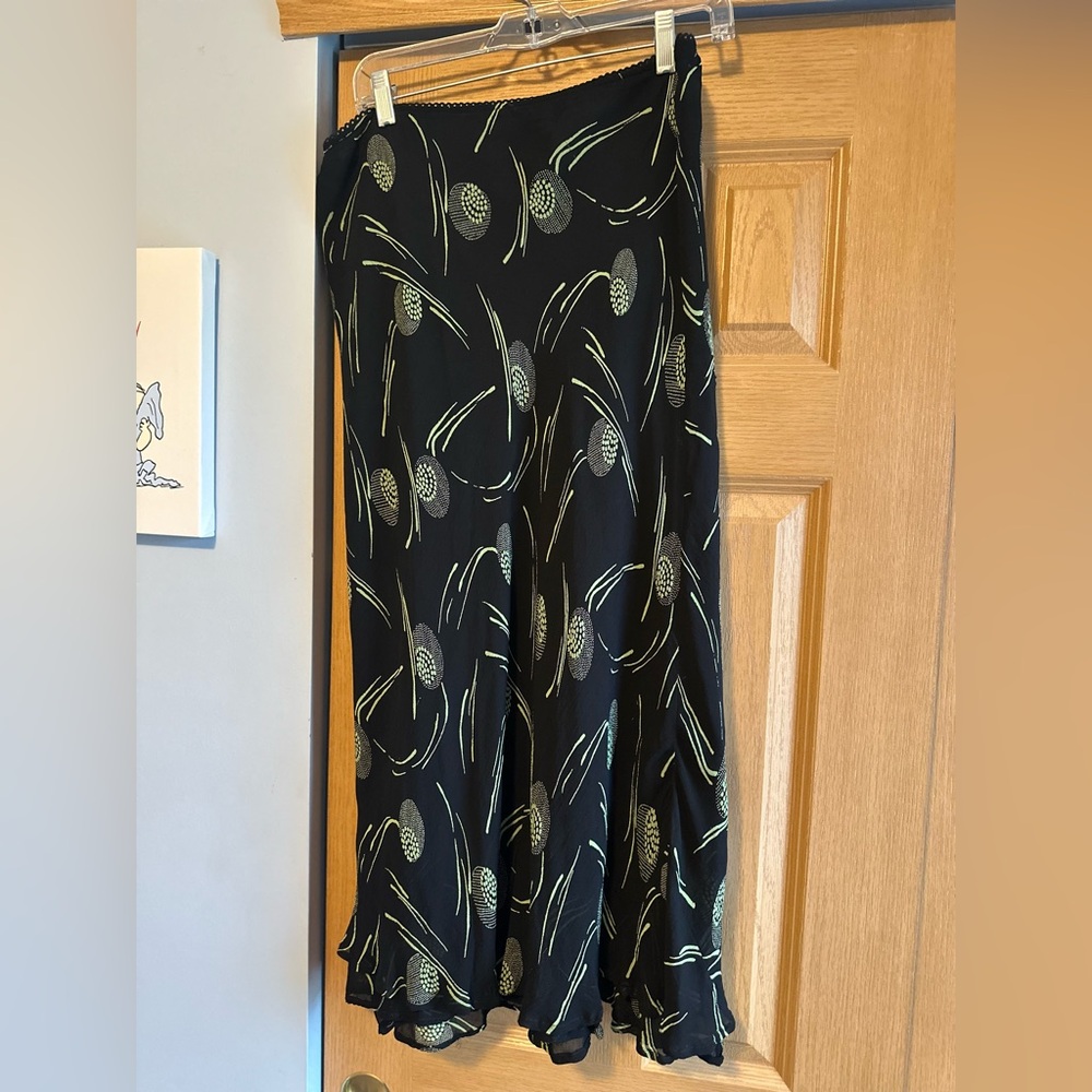 Aravon Green Asymmetrical A-line Midi Skirt